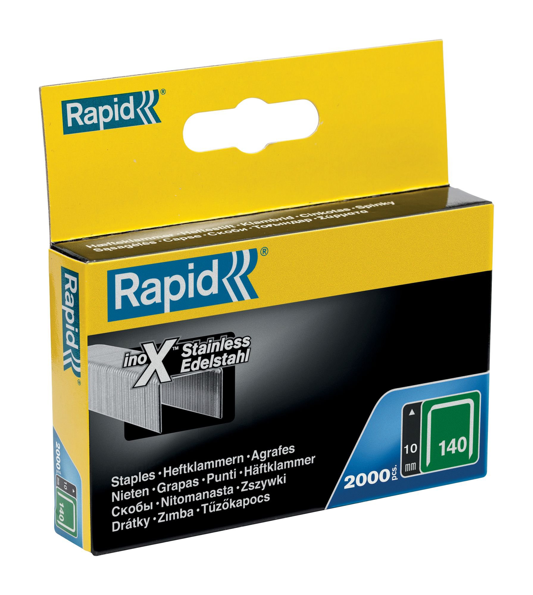 Rapid No. 140 Flatwire staple Stainless steel 10 mm
