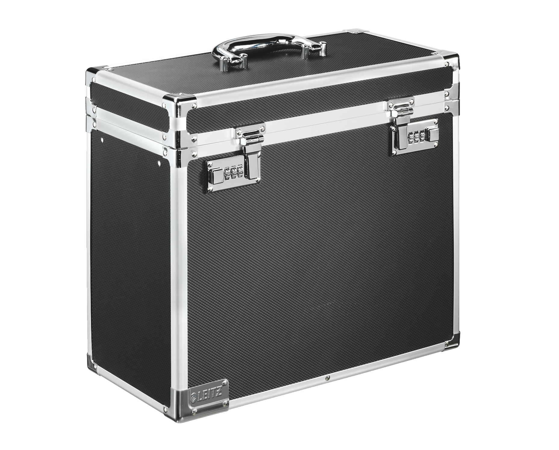 Leitz Lockable Personal On the Move Filing Case, A4 Chrome/Black