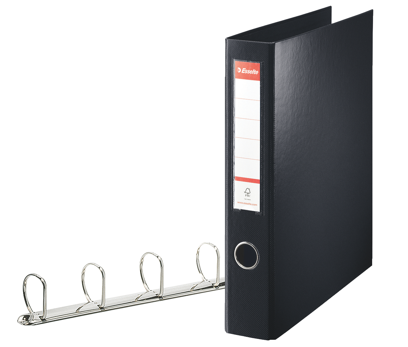Esselte Standard Ring Binder Polypropylene A4 Maxi 40mm - Black - Outer carton of 12