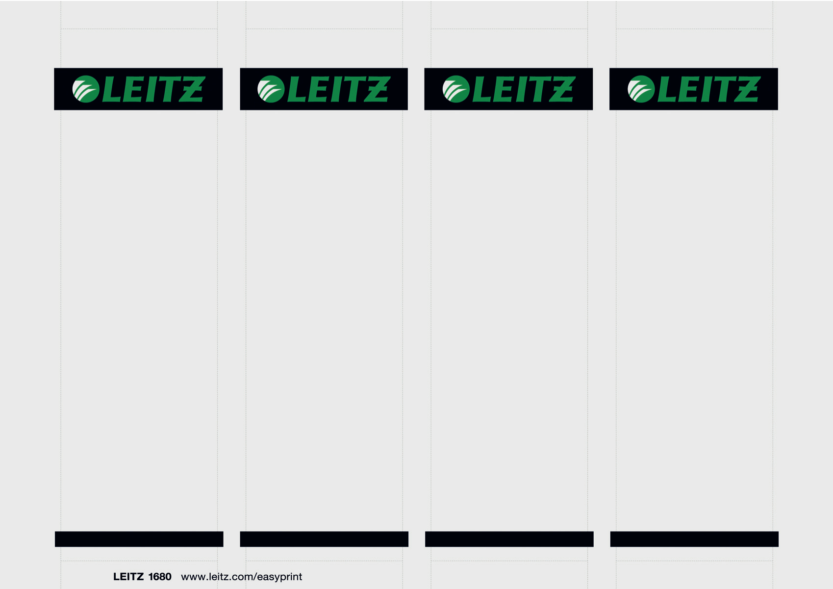 Leitz EasyPrint 56x190mm Spine Label for Leitz 1010 80mm Lever Arch File (4 Labels x 25 Sheets)