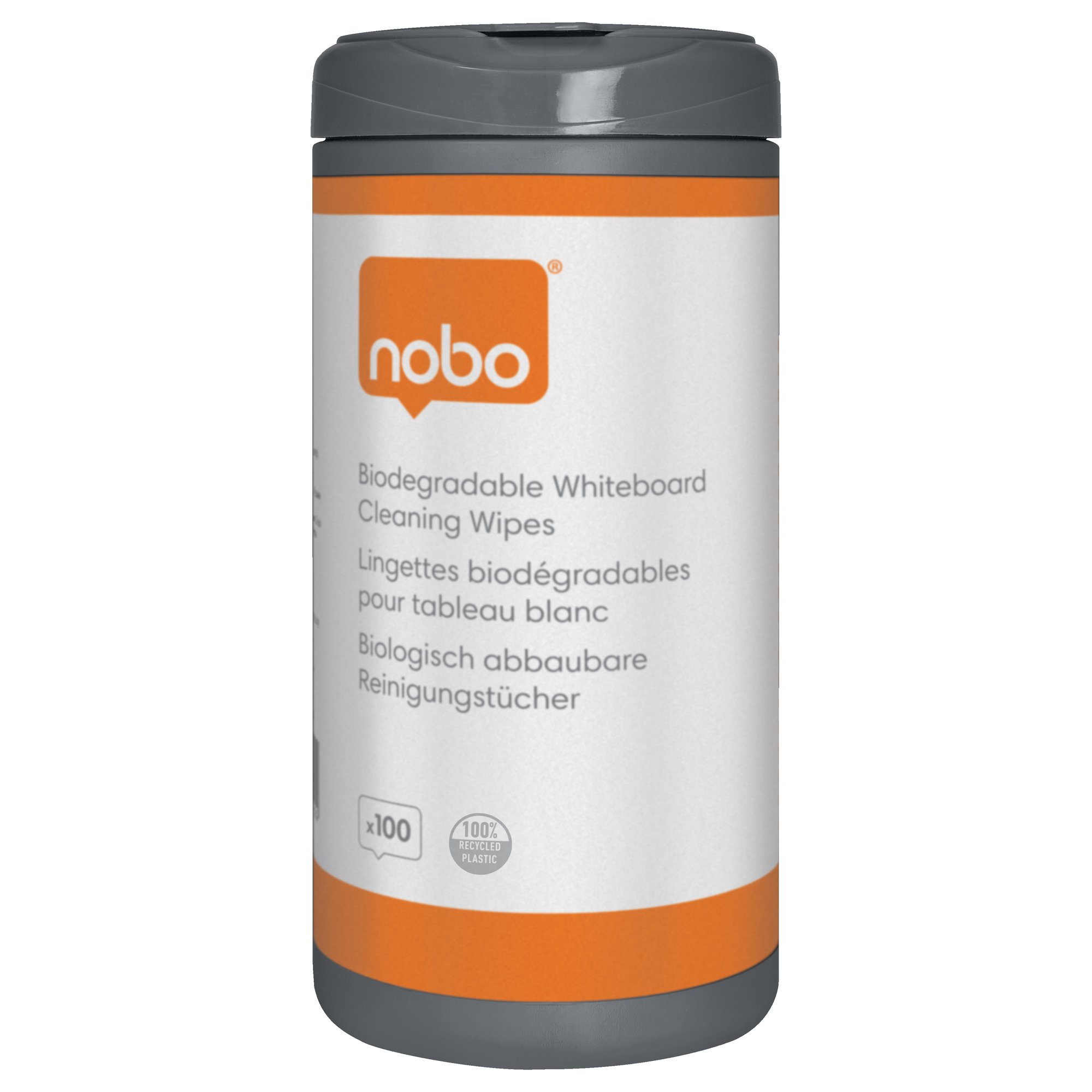Nobo Plastic-free Whiteboard Cleaning Wipes - Pack 100