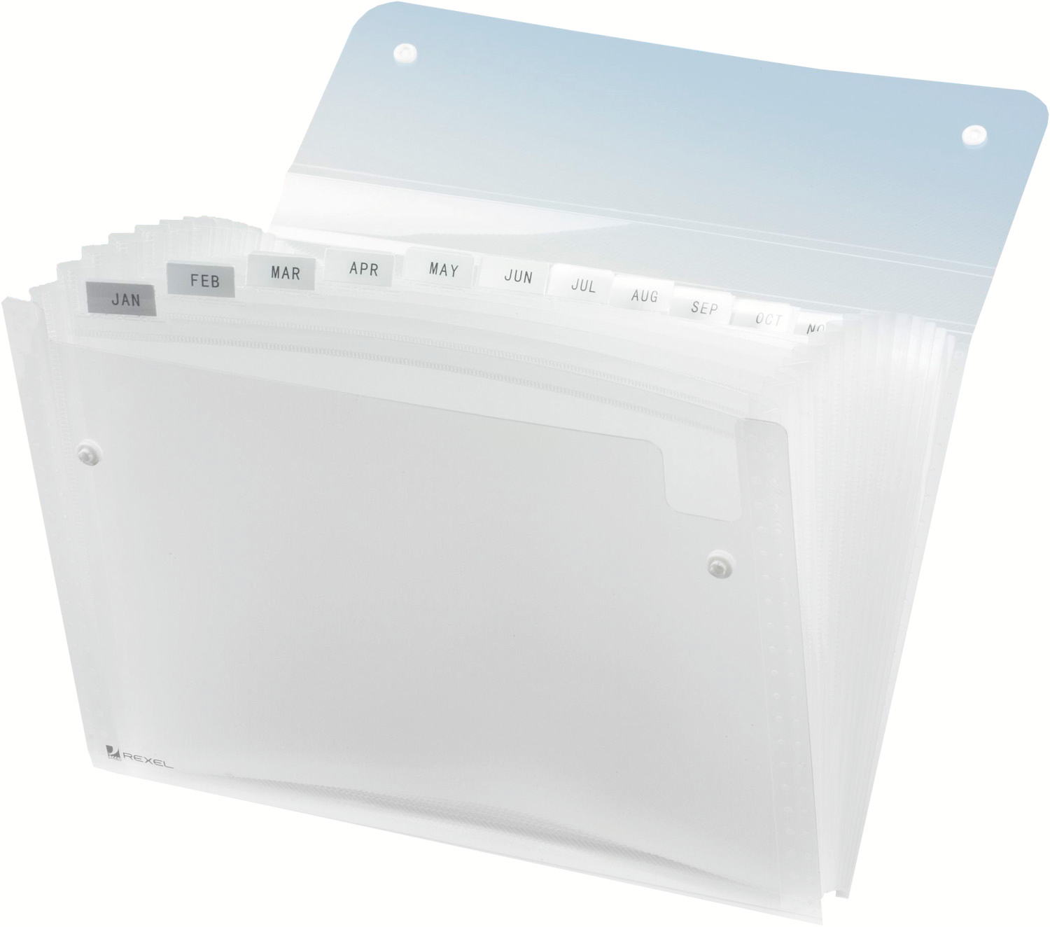 Rexel Ice Expanding Files Durable Polypropylene With Tabs 13 Pockets A4 Clear - Outer carton of 10