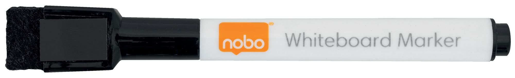 Nobo Mini Whiteboard Pen With Magnetic Eraser Cap 6 Pack Black