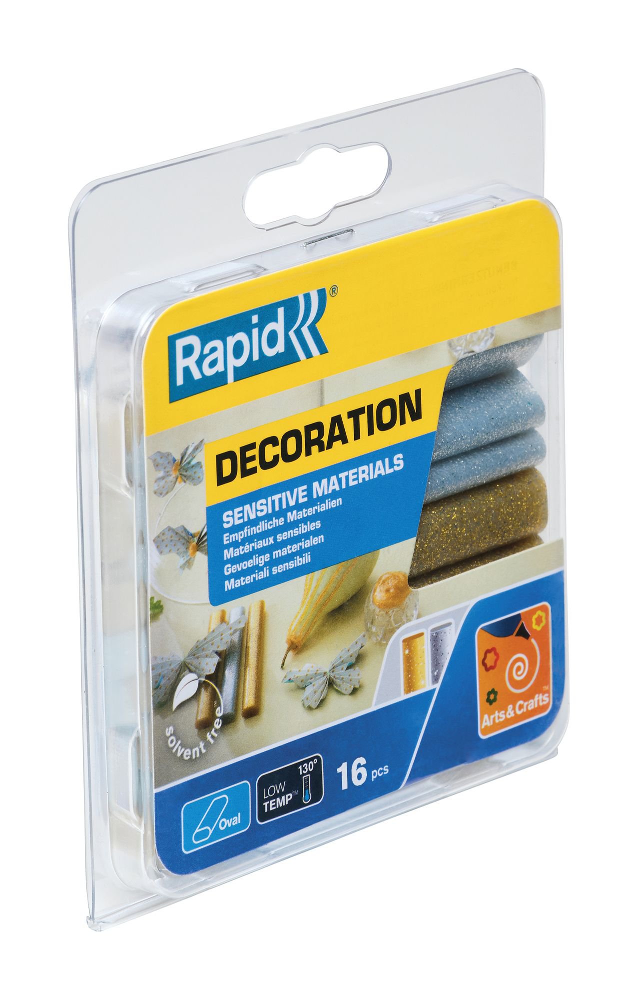Rapid Oval Glue Sticks for Sensitive materials, Glitter Coloured