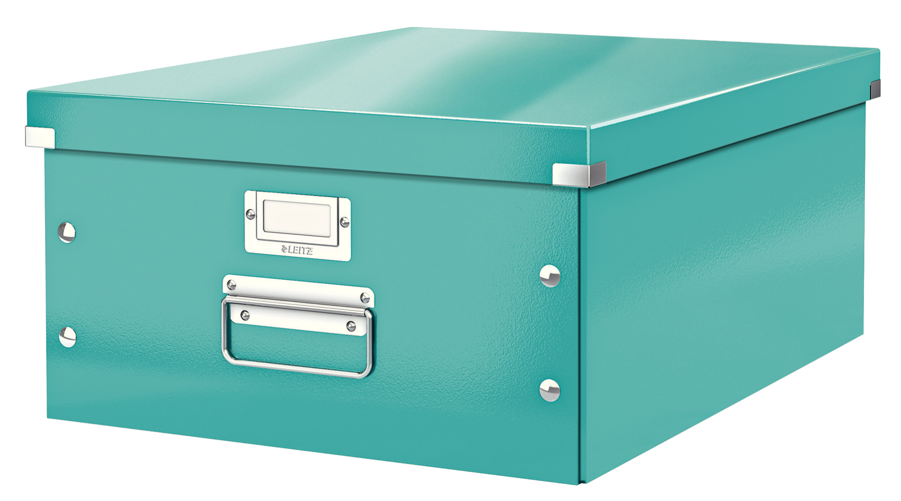 Leitz WOW Click & Store Large Storage Box.  With metal handles. Ice Blue.