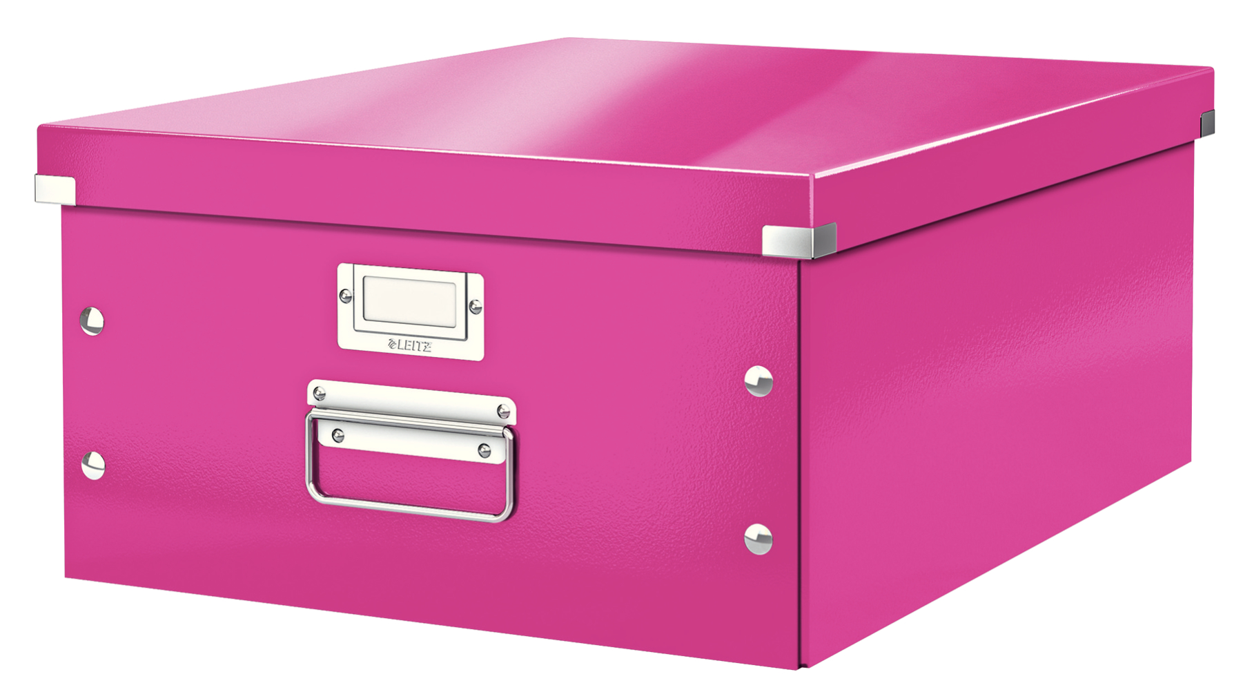 Leitz WOW Click & Store Large Storage Box.  With metal handles. Pink.
