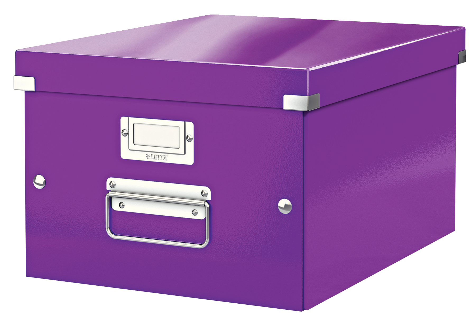Leitz WOW Click & Store Medium Storage Box. With metal handles.  Purple.