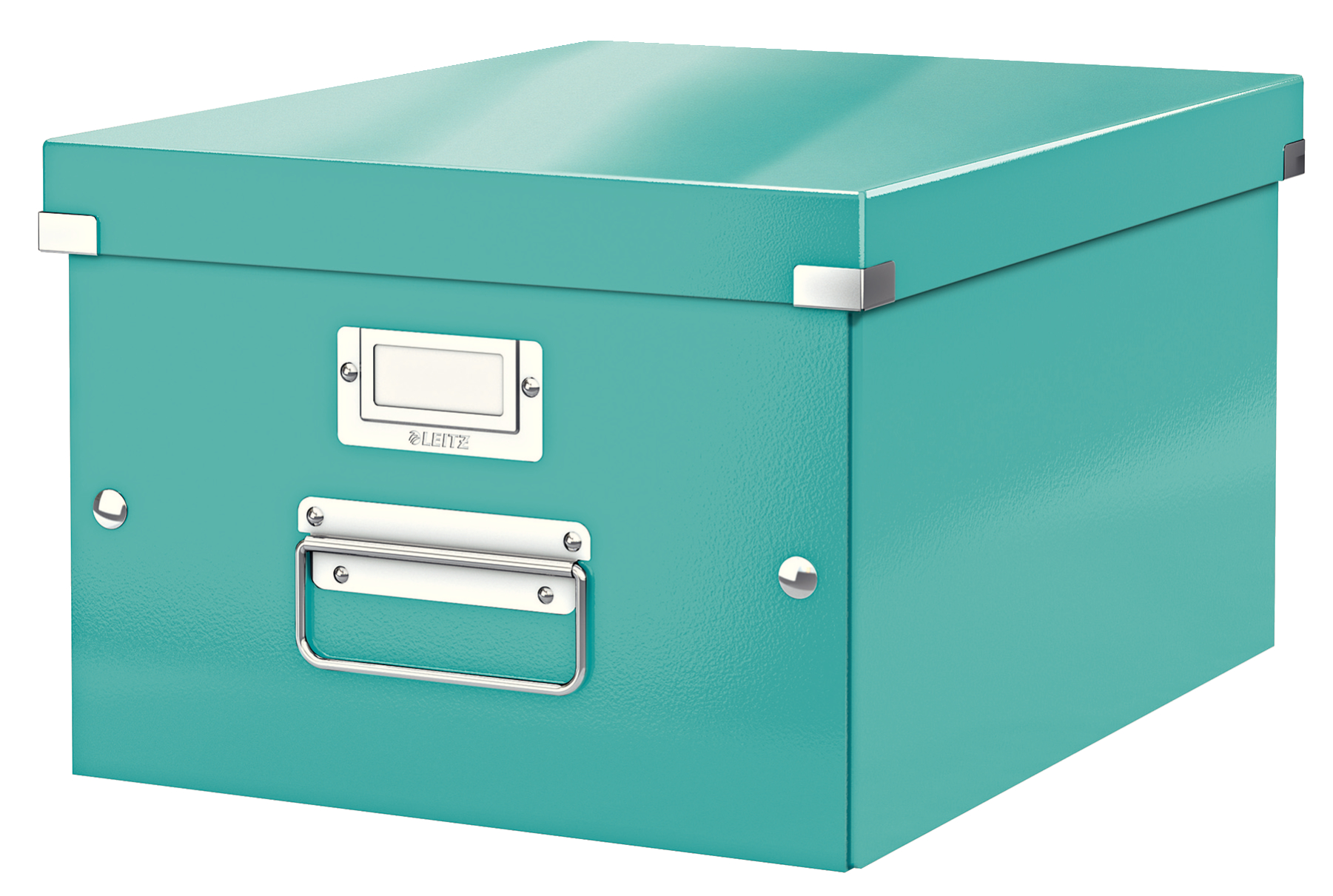 Leitz WOW Click & Store Medium Storage Box. With metal handles.  Ice Blue.