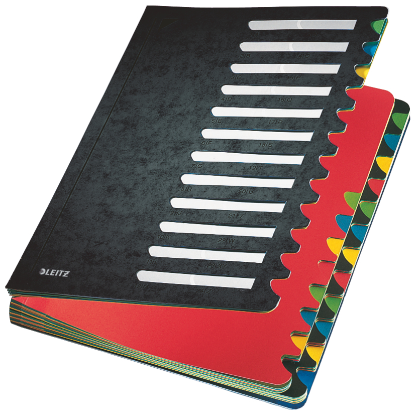 Leitz Colour Desk Organiser 24 Tabs - Black