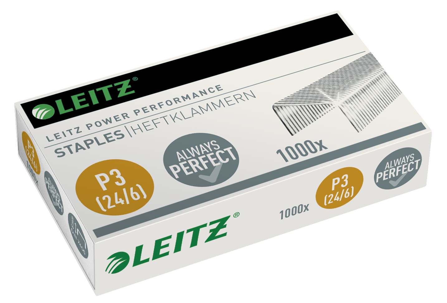Leitz Power Performance P3 Staples 24/6, perfect stapling results for up to 30 sheets (1,000)