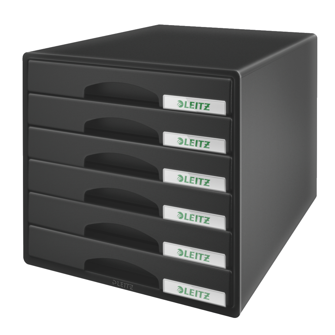 Leitz Plus 6 Drawer Cabinet A4 - Black
