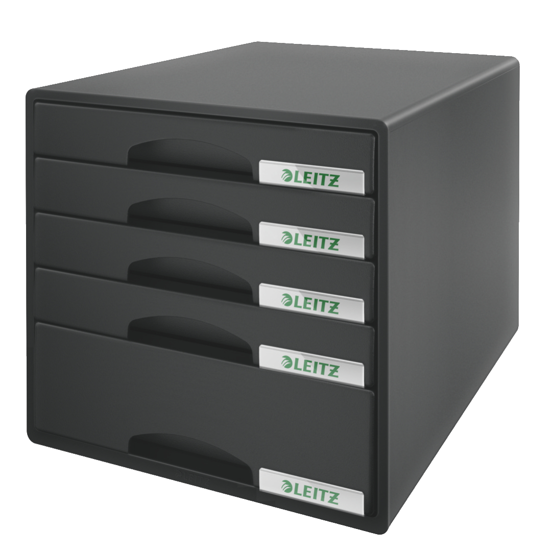 Leitz Plus 5 Drawer Cabinet A4 - Black