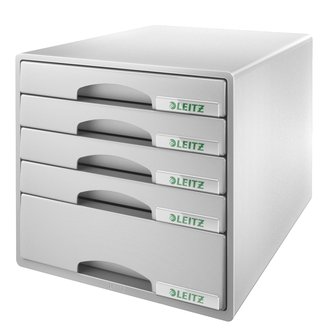 Leitz Plus 5 Drawer Cabinet A4 - Grey