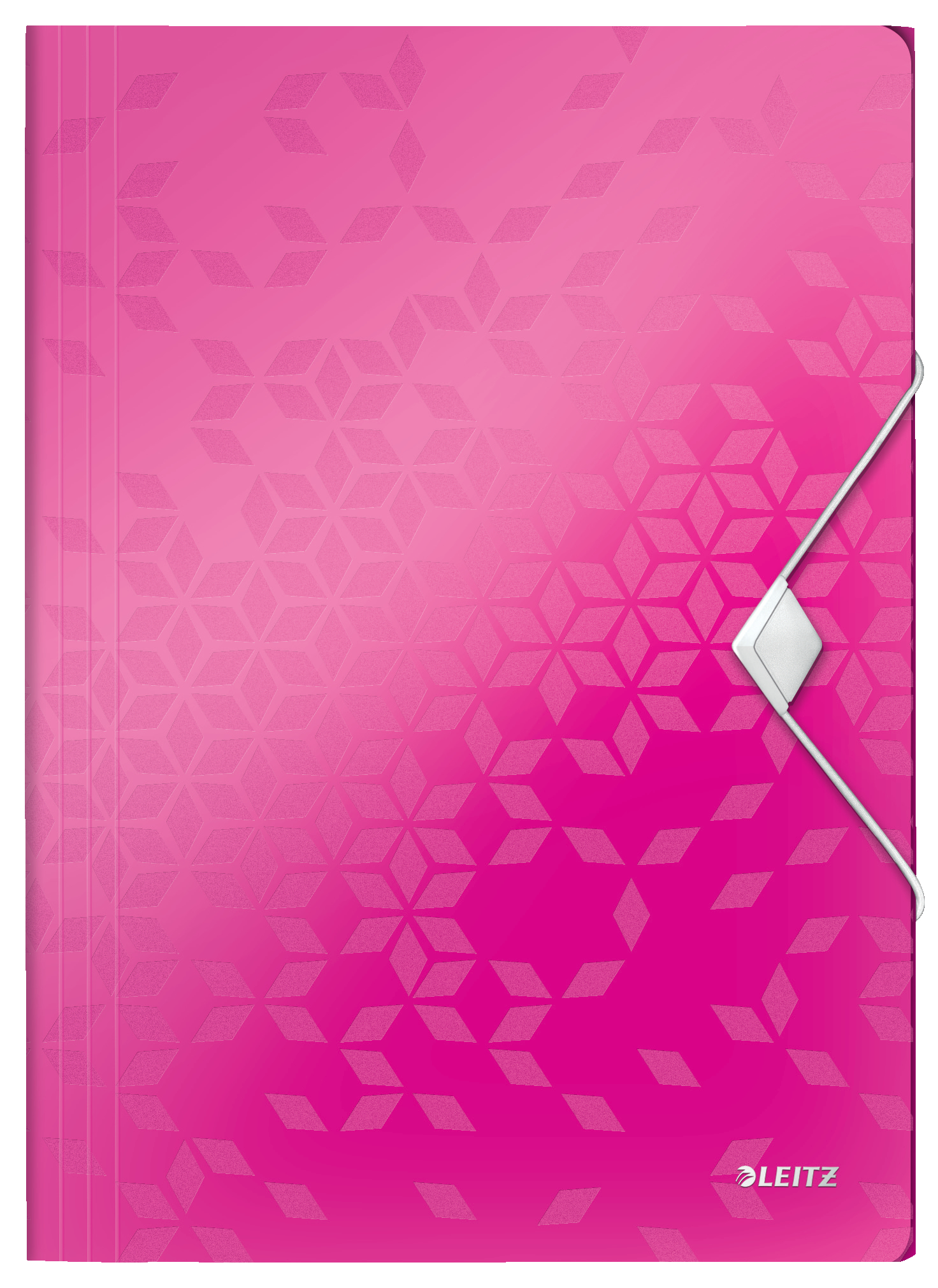 Leitz WOW 3 Flap Folder A4 Polypropylene 150 Sheet Capacity Pink Metallic - Outer carton of 10