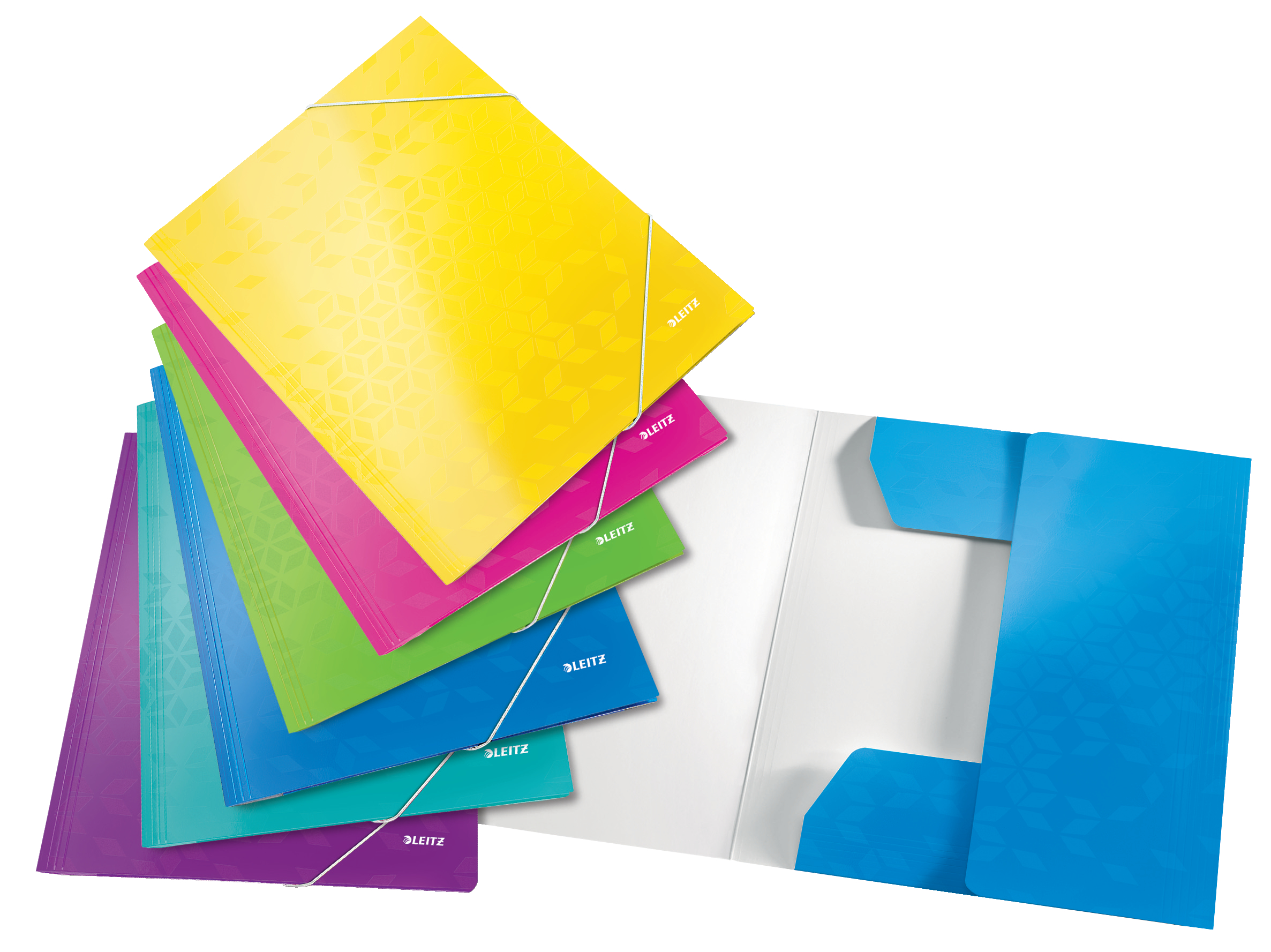 Leitz WOW 3 Flap Folder A4 Assorted (Pack 6)