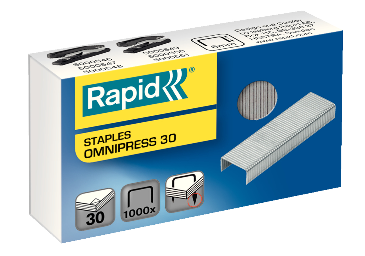 Rapid Omnipress 30 Staples (Box of 1000) - Outer carton of 10