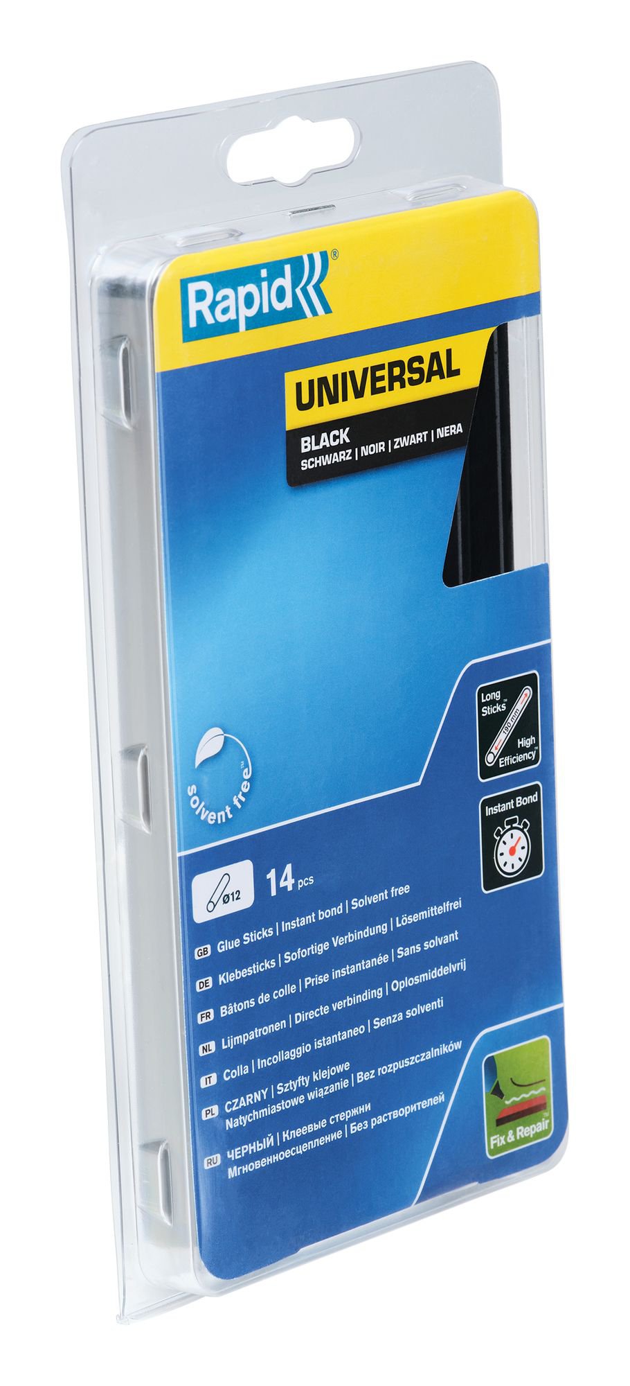 Rapid 12 mm Glue Sticks Universal Black