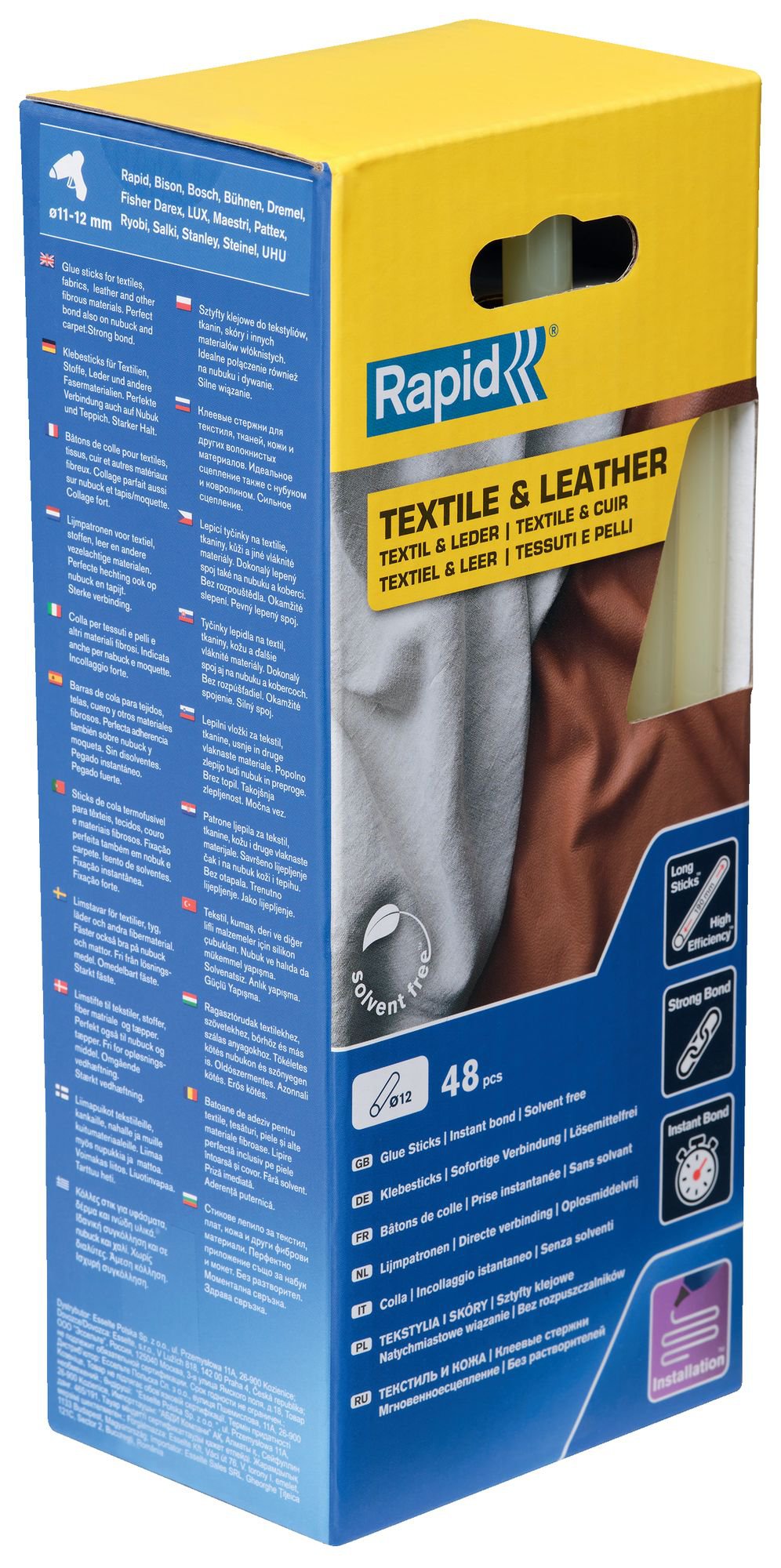 Rapid 12 mm Glue Sticks Textile & Leather