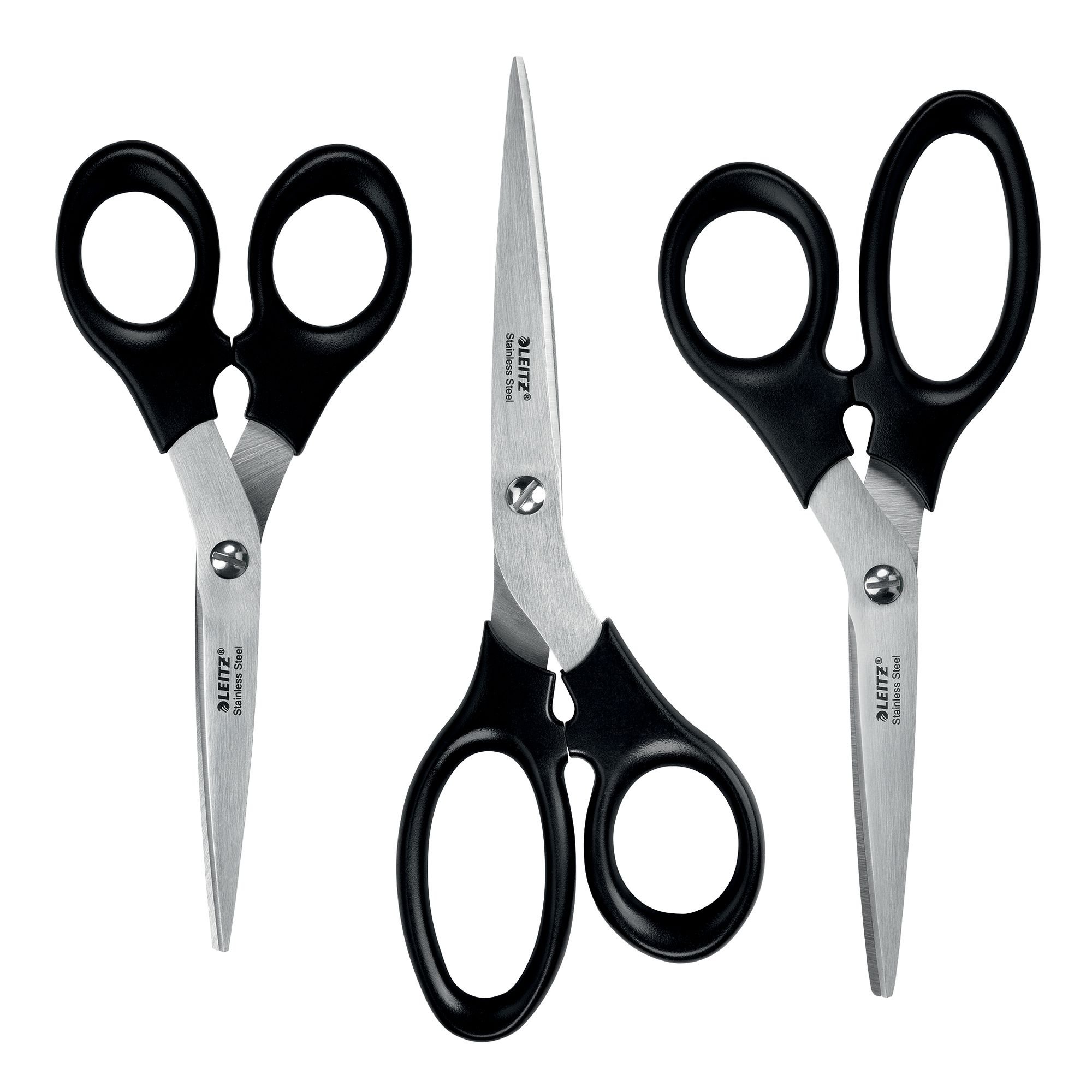 Leitz Stainless Steel Scissors Set 165/185/200 mm - 3pcs
