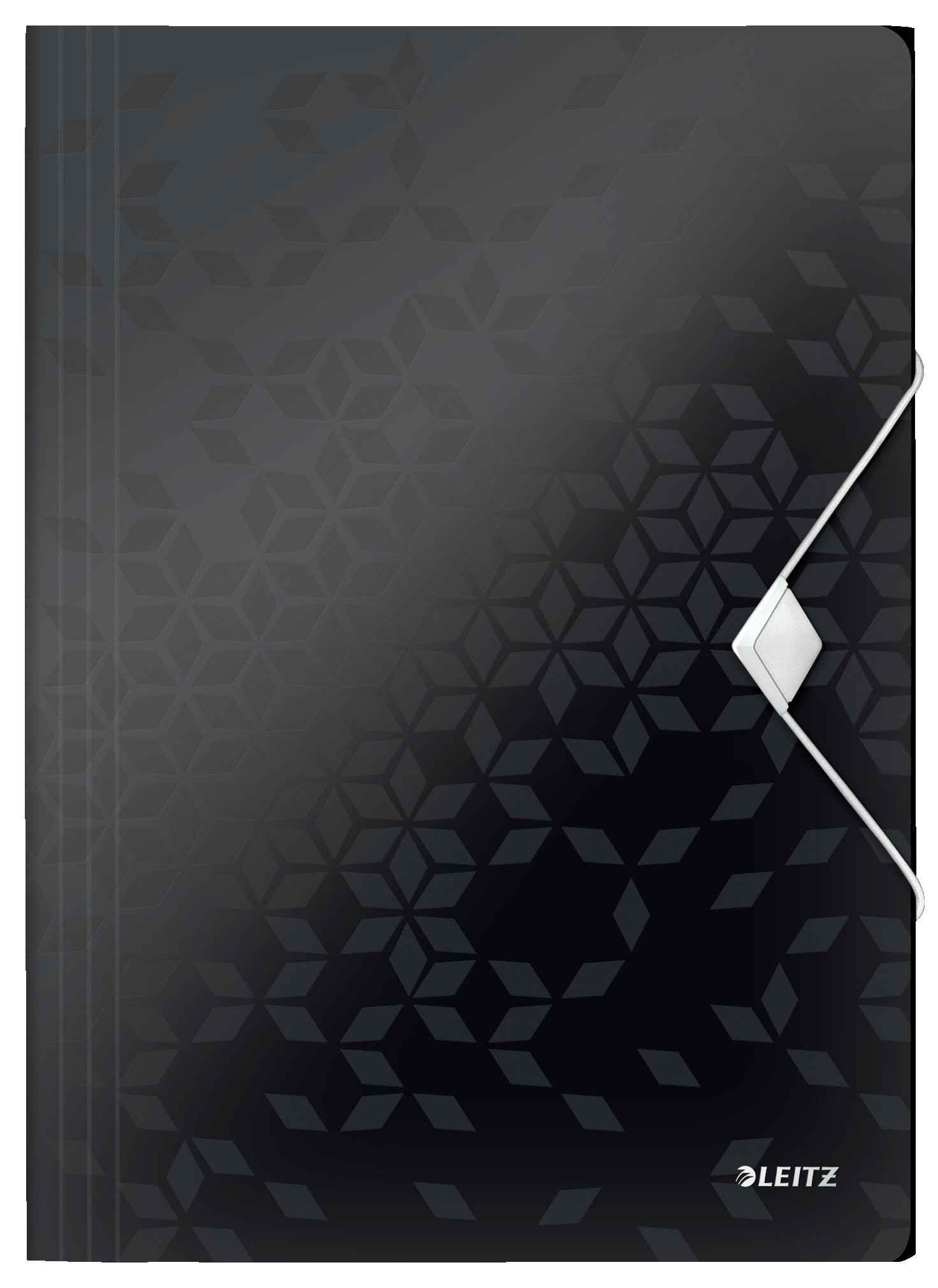 Leitz WOW 3-Flap Folder. Polypropylene. 150 sheet capacity. A4. Black. - Outer carton of 10