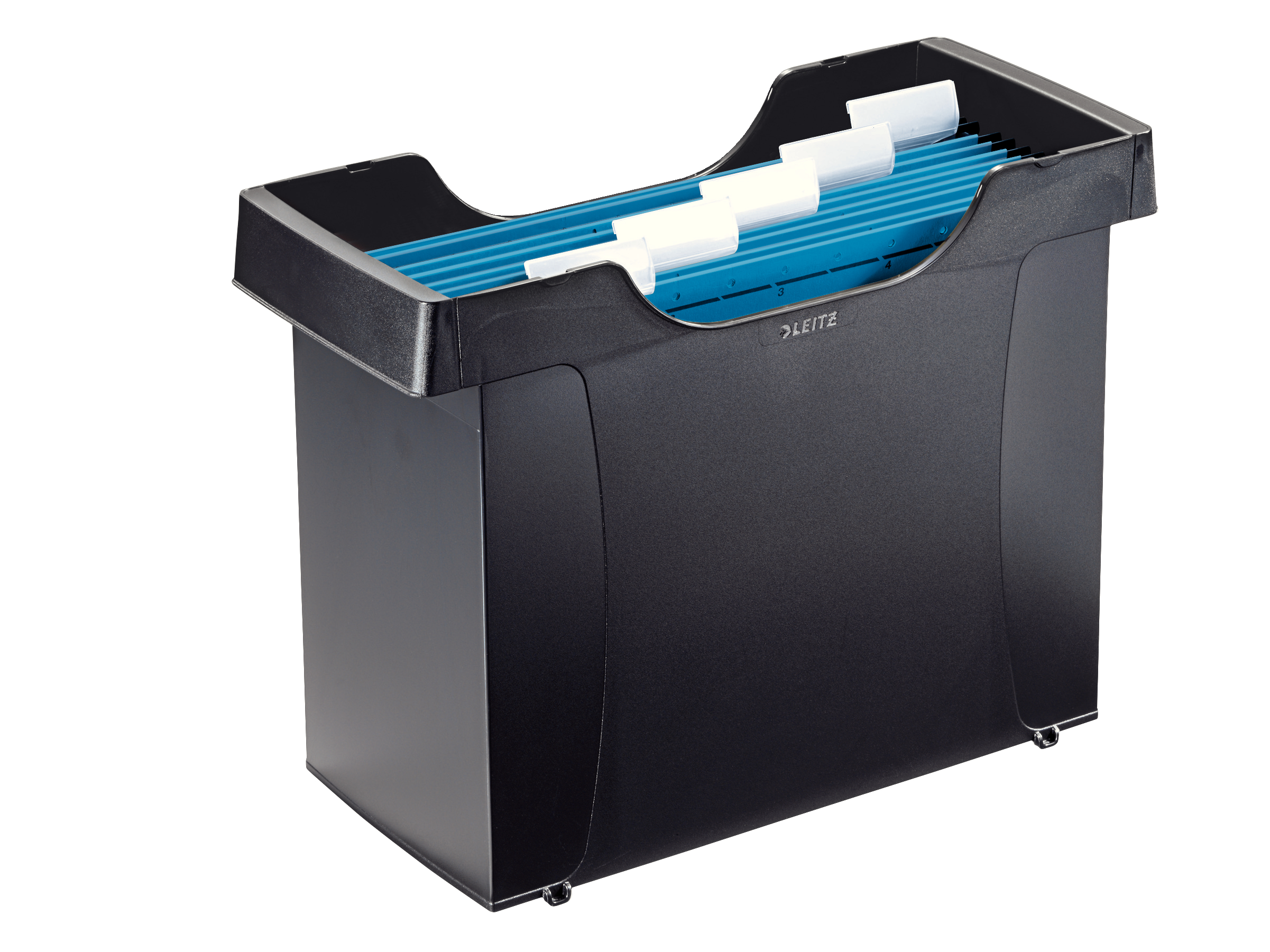Leitz Plus Suspension Filing Unit SuPolypropylenelied with 5 Leitz Alpha suspension files, labels and label holders. Black.