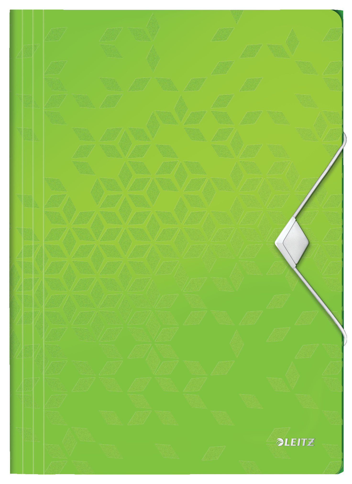 Leitz WOW 3-Flap Folder. Polypropylene. 150 sheet capacity. A4. Green. - Outer carton of 10