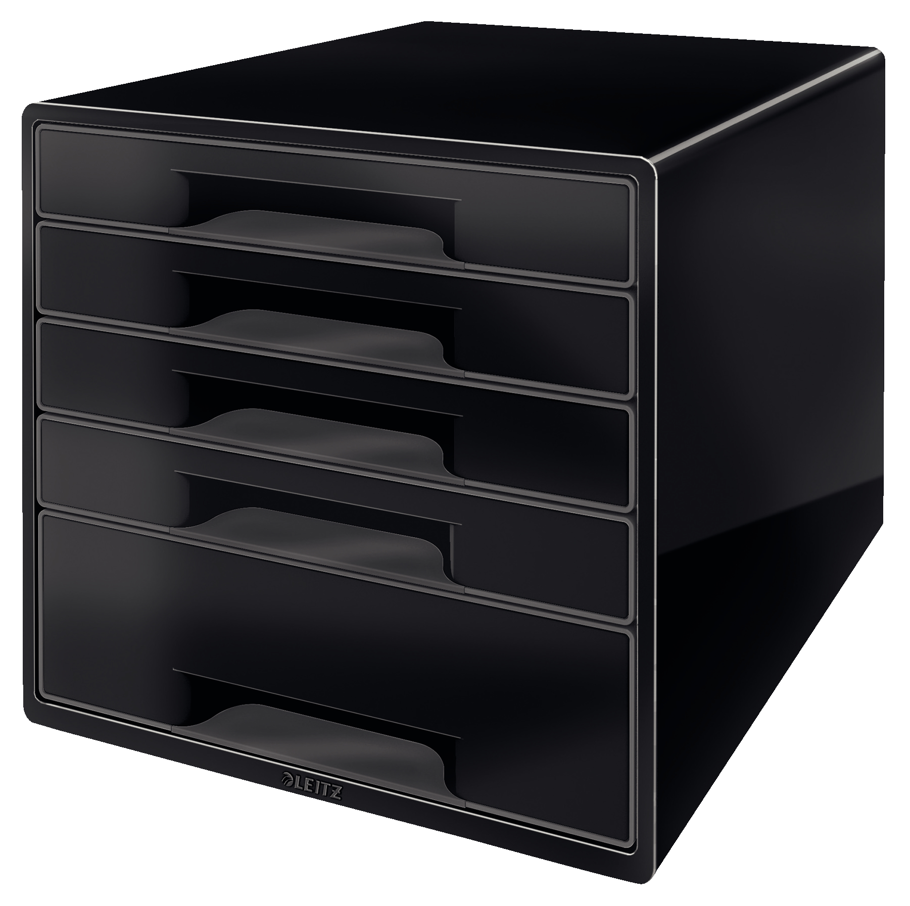 Leitz CUBE 5 drawer unit (1 big and 4 small). A4 Maxi. Black