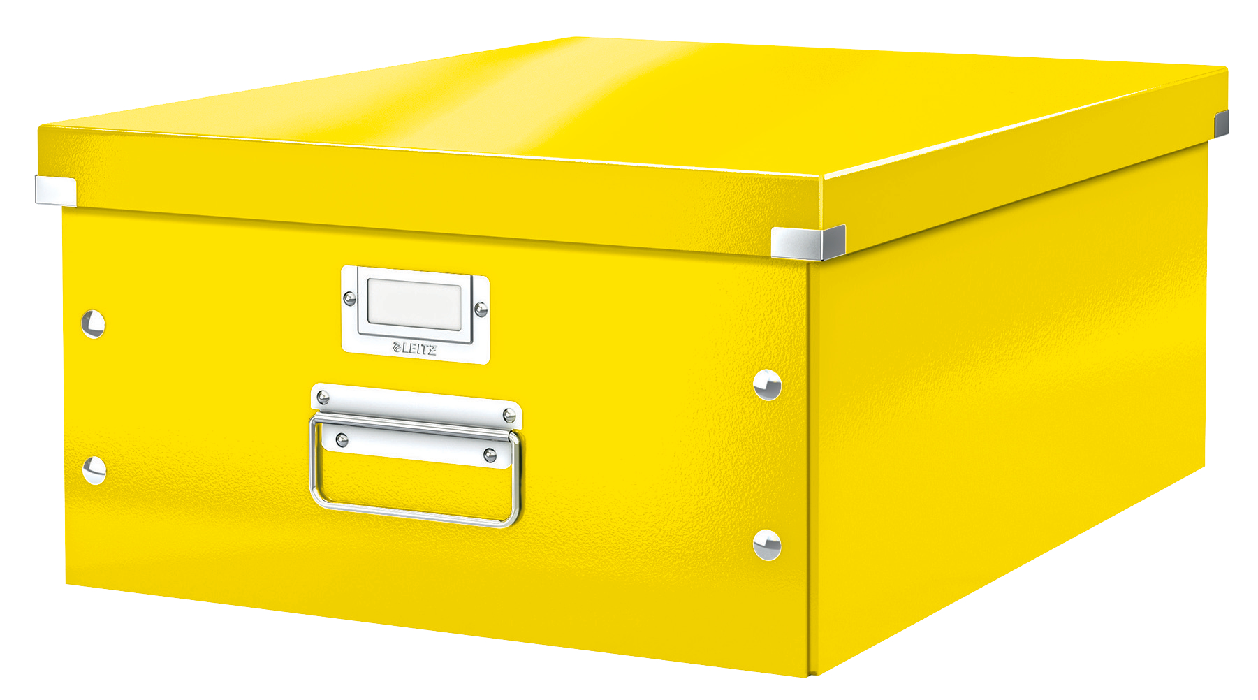 Leitz WOW Click & Store Large Storage Box.  With metal handles. Yellow.