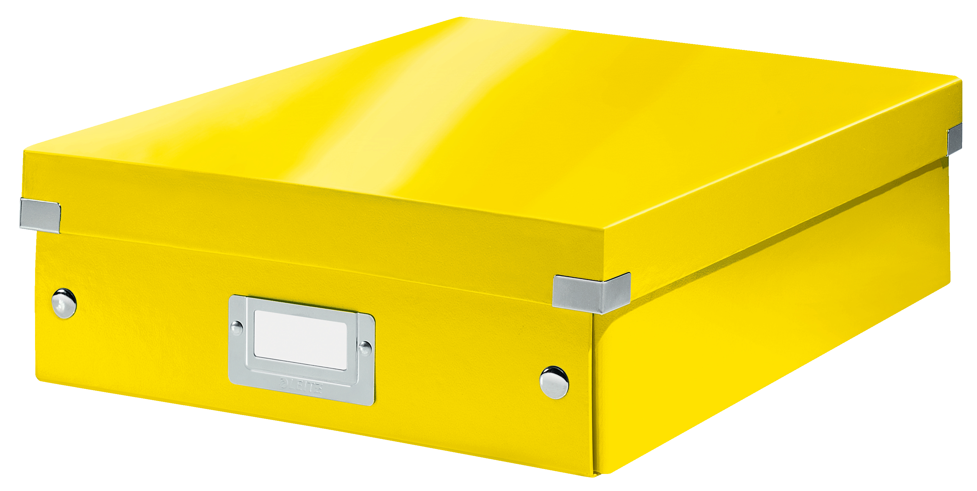 Leitz WOW Click & Store Medium Organiser Box. Yellow.