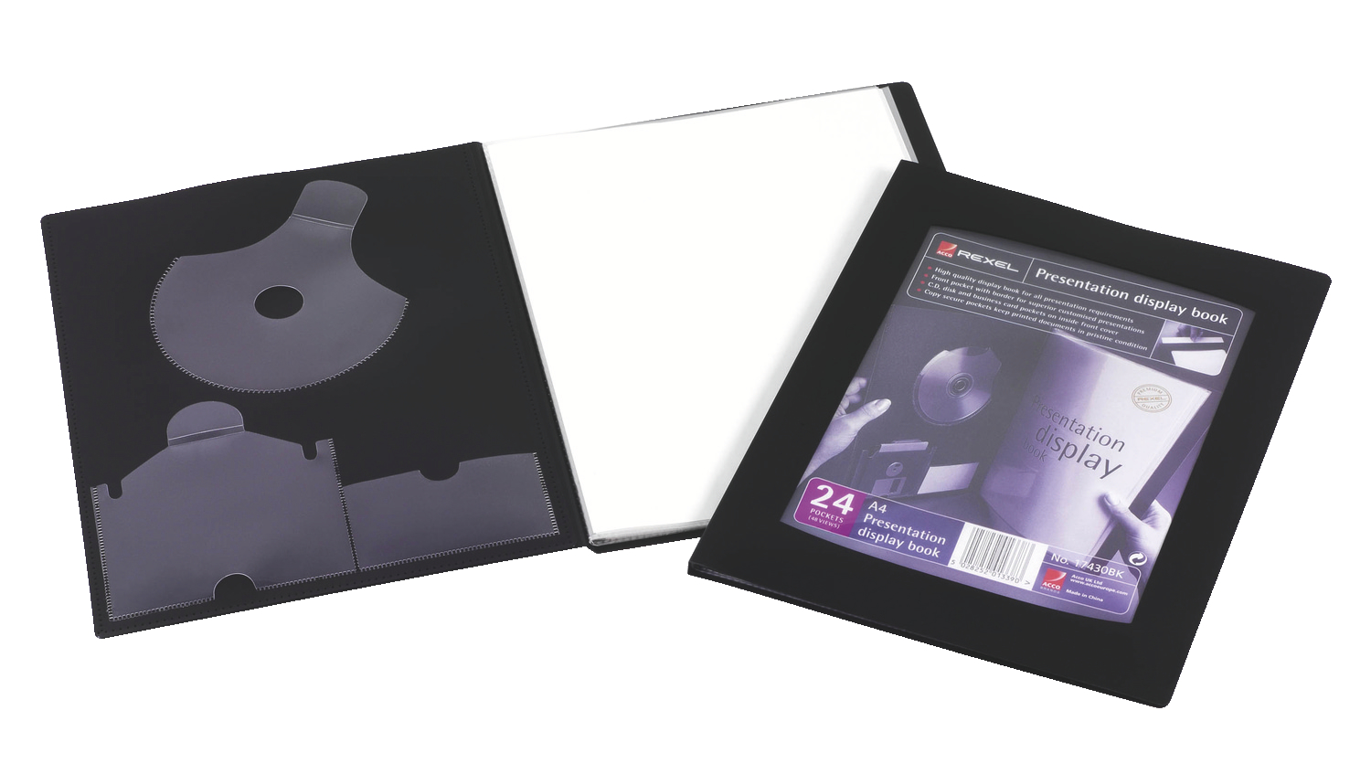 Rexel Presentation Display Book A4 24 Pocket Black
