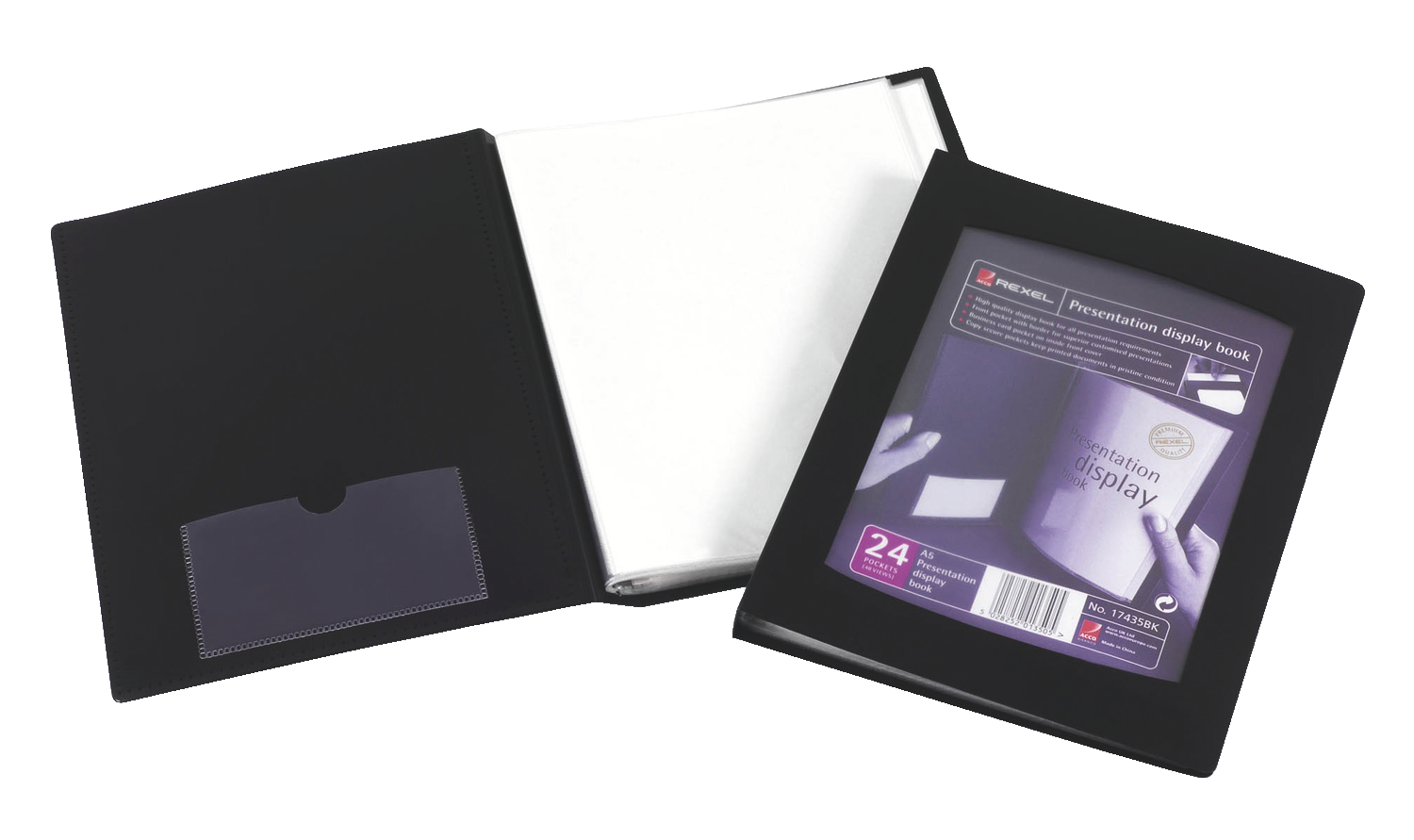 Rexel Presentation Display Book A5 24 Pocket Black