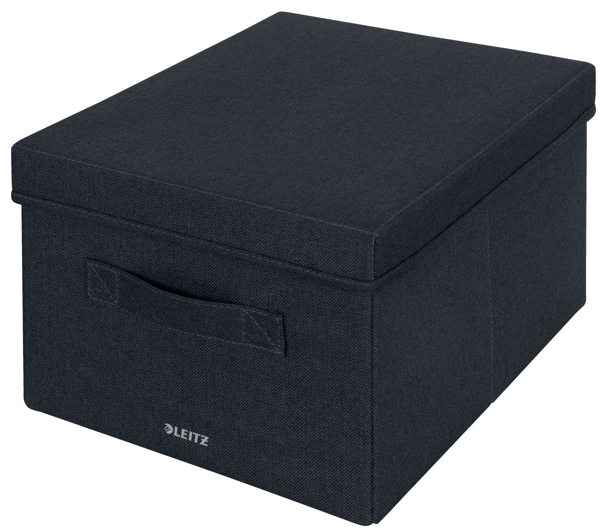 Leitz Fabric Storage Box with Lid Medium , 1 x Pack of 2 Velvet Grey
