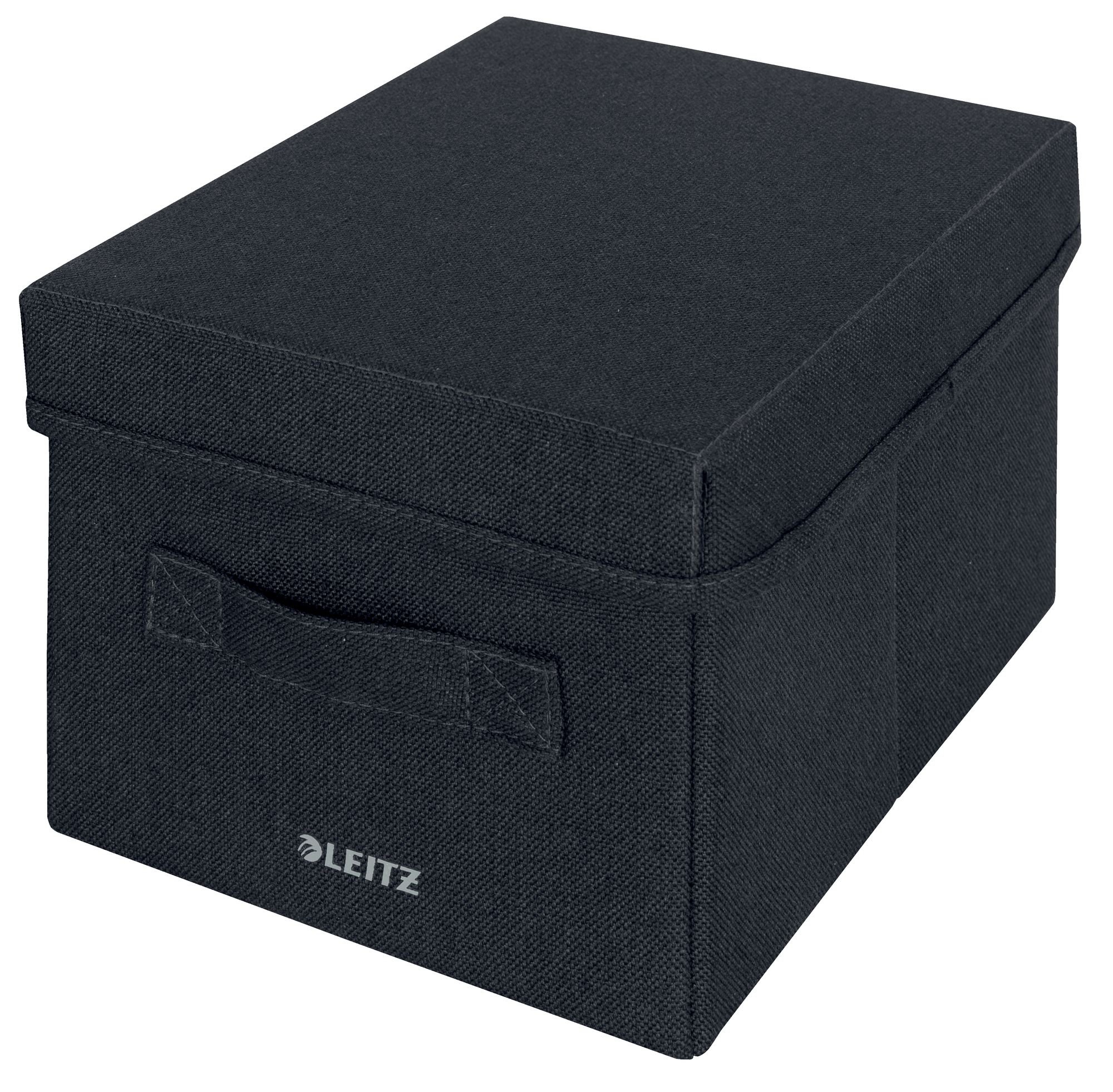 Leitz Fabric Storage Box with Lid Small ,  1 x Pack of 2 Velvet Grey