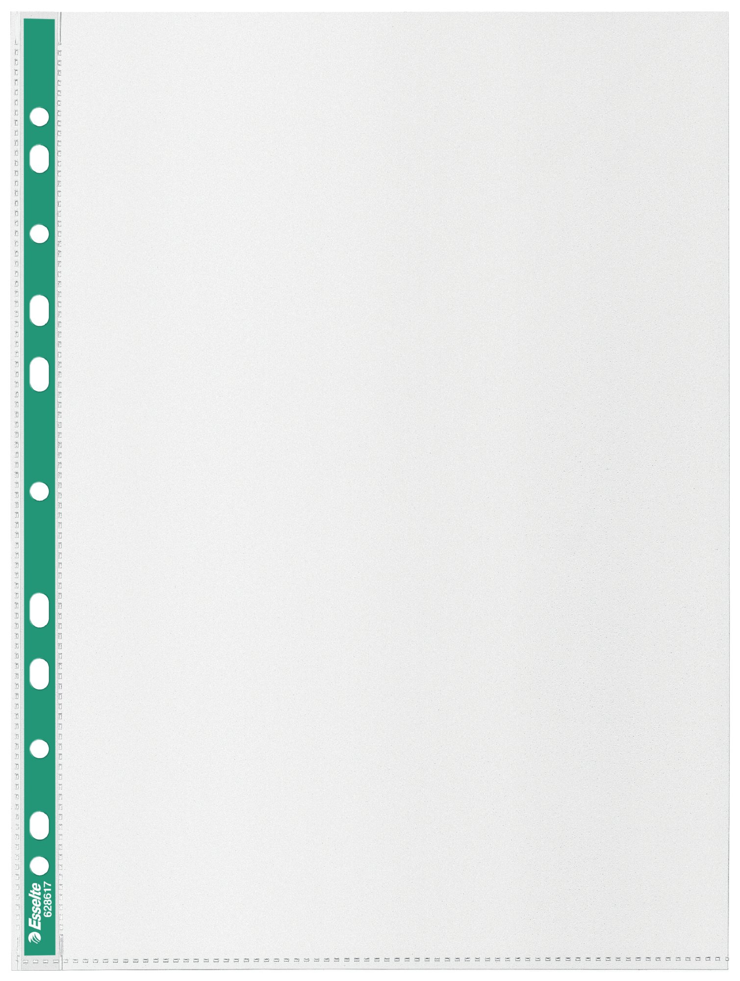 Esselte Green Spine Punched Pockets A4 Top Opening - Embossed. Pack 500