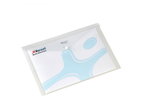 Rexel Popper Wallet A4 Clear - Outer carton of 5