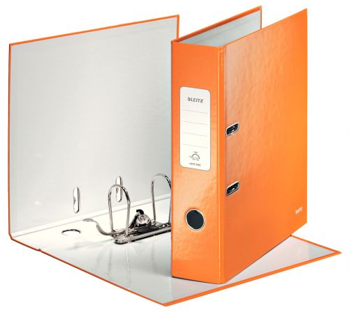Leitz Wow Lever Arch File A4 80mm Orange PK10