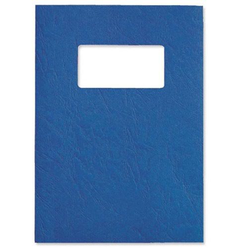 GBC Binding Cover Leathergrain Window/Plain A4 250gsm Blue 25 Pairs (Pack 50) 46735E