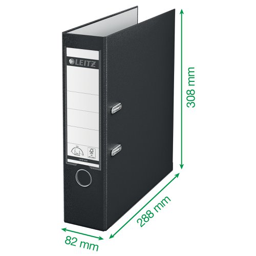 20227ES - Leitz 180 Lever Arch File Polypropylene A4 80mm Spine Width White (Pack 10) 10101001
