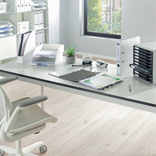 20227ES - Leitz 180 Lever Arch File Polypropylene A4 80mm Spine Width White (Pack 10) 10101001