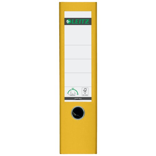 Leitz 180 Lever Arch File Polypropylene A4 80mm Spine Width Yellow (Pack 10) 10101015 20220ES