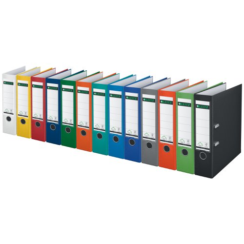 Leitz 180 Lever Arch File Polypropylene A4 80mm Spine Width Yellow (Pack 10) 10101015 20220ES