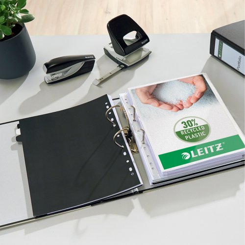 20136ES - Leitz 180 Lever Arch File Polypropylene A4 52mm Spine Width Black (Pack 10) 10151095