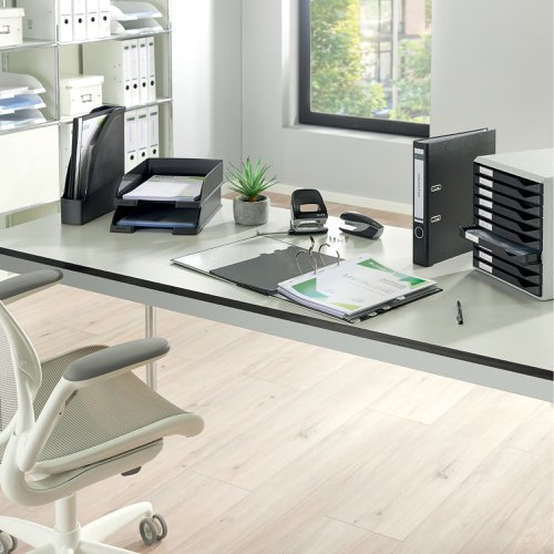20136ES - Leitz 180 Lever Arch File Polypropylene A4 52mm Spine Width Black (Pack 10) 10151095