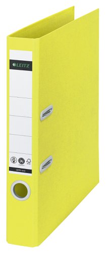 Leitz 180 Recycle Lever Arch File A4 50mm Spine Yellow 10190015