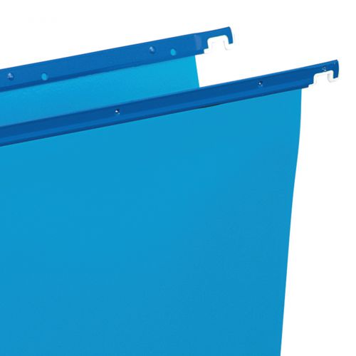 Rexel Crystalfile Extra Foolscap Suspension File Polypropylene 15mm V Base Blue (Pack 25) 70630