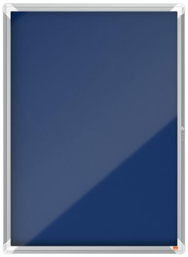 Nobo Premium Plus Blue Felt Lockable Noticeboard Display Case 9 x A4 709x970mm 1902556  72003AC