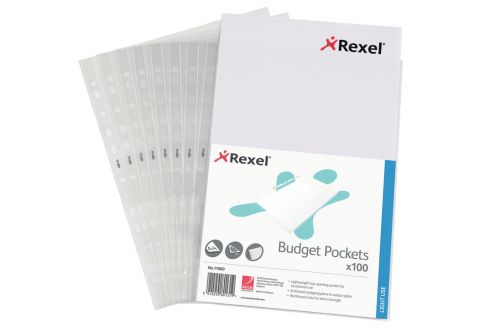 Rexel A4 Budget Pocket - Clear (Pack of 100)