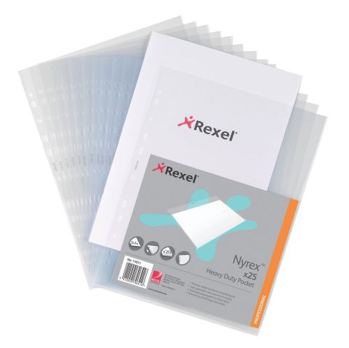Rexel Nyrex Heavy Duty Top Side Opening Pocket A4 (Pack of 25) 11031