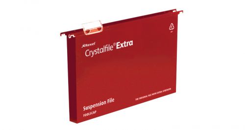 Rexel Crystalfile Suspension File FC Red 25s