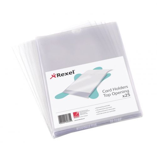 Rexel Nyrex Card Holder Open On Short Edge 200x125mm (Pack 25)